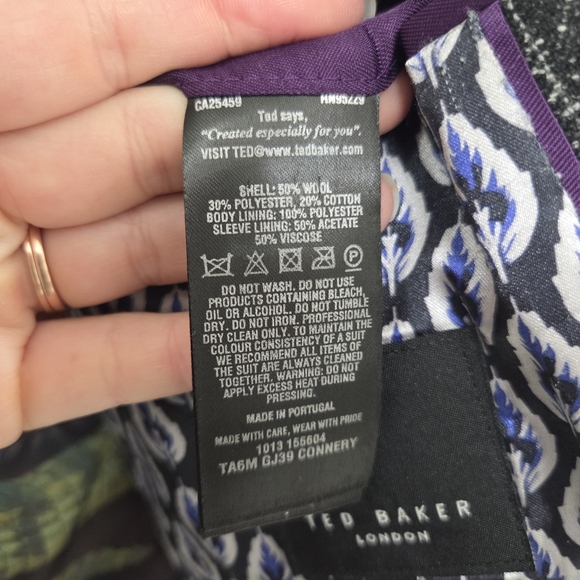 Ted Baker Mens Wool 2 Button Classic Blazer Size 2 36 US Career Office Designer - Picture 13 of 16